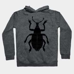 Weevil beetle (Curculionoidea) silhouette Hoodie